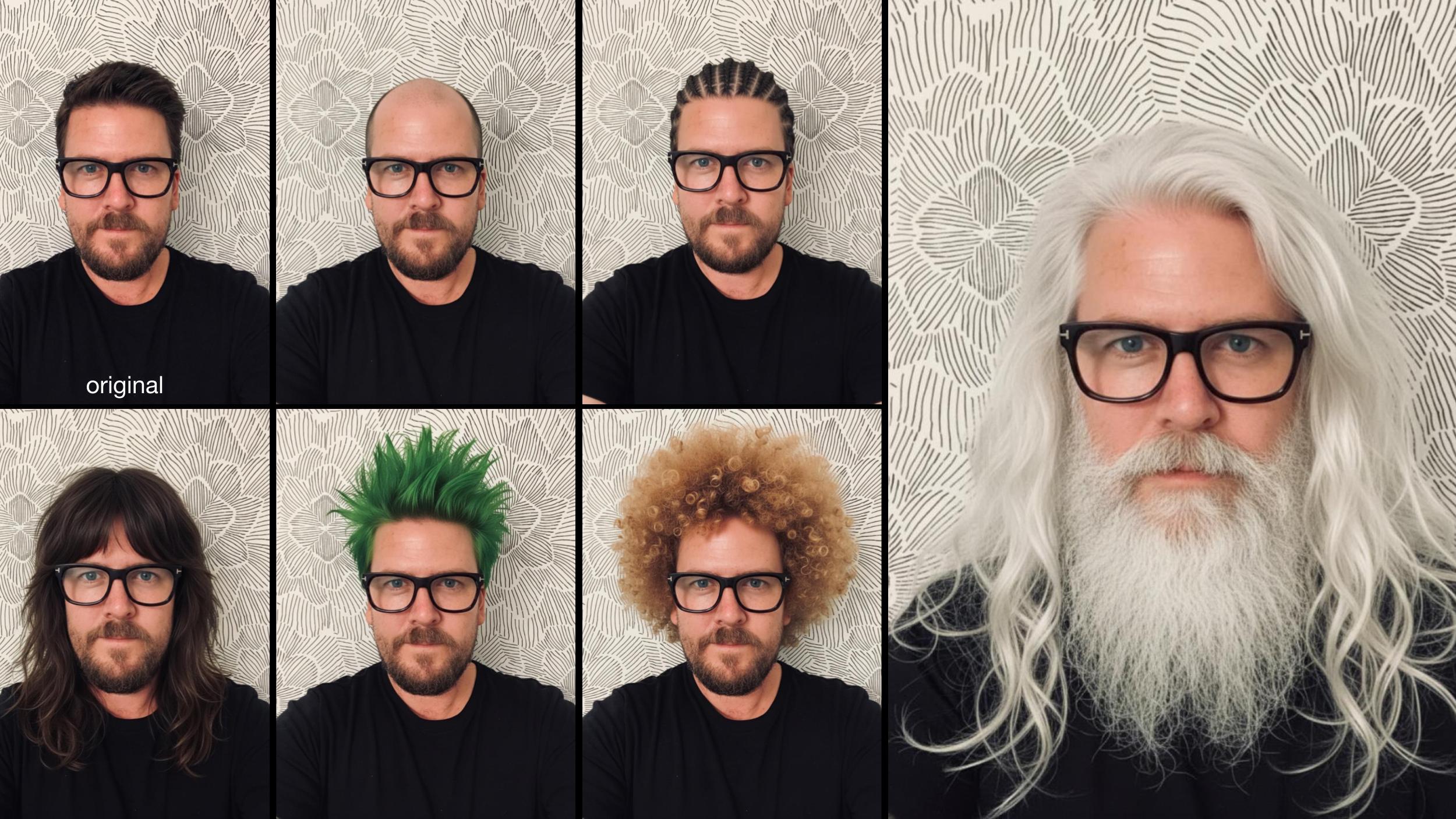 Before and after examples of hairstyle transformations